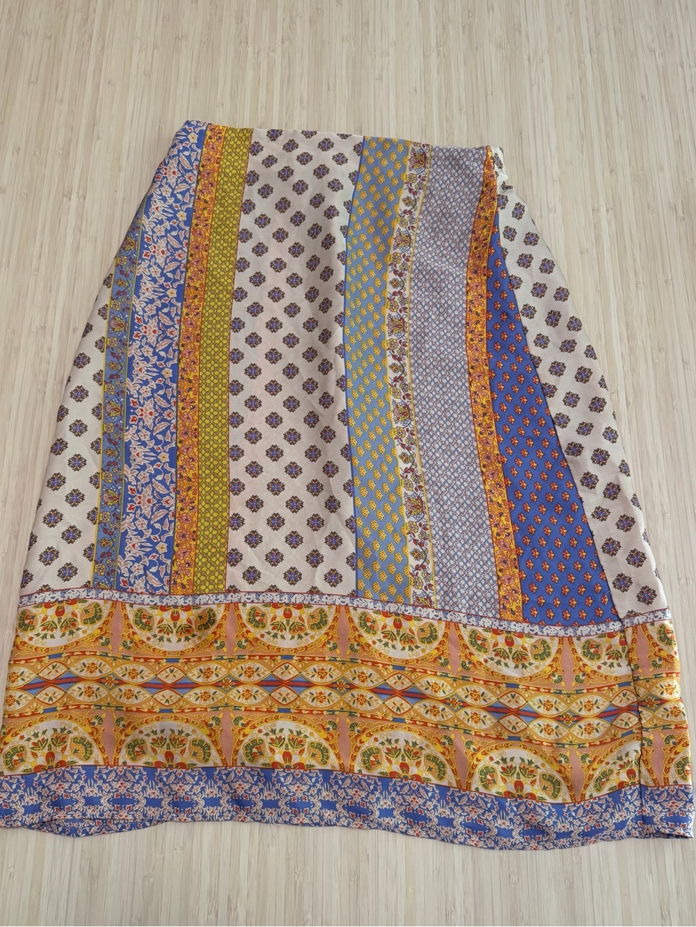 Dress Forum Patchwork Satin Midi Skirt